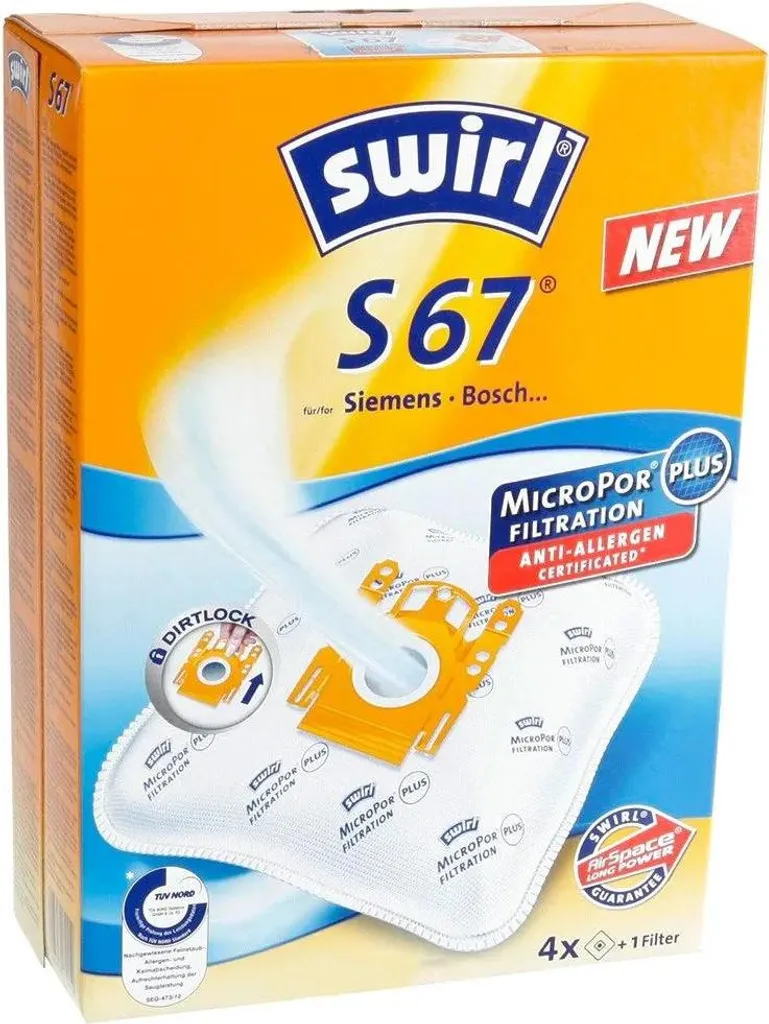 Kit Swirl S67 622189 Sacchetti per Filtro Polvere Bosch Siemens S 67 - 19