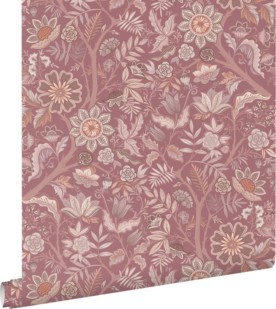 ESTAhome Tapete Blumenmuster Mauve-Violett 50 x 900 cm