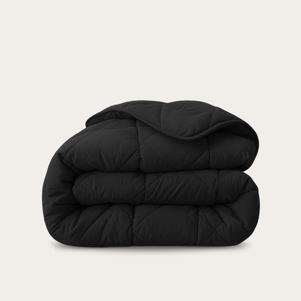 HappyBed - 160x200 cm - Waschbare Bettdecke ohne Bezug - Bedruckte Bettdecke ohne Bezug - Bettwäsche - Schwarz