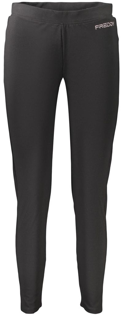 Stylische Damen Leggings in Schwarz mit Applikation und Logo-Details