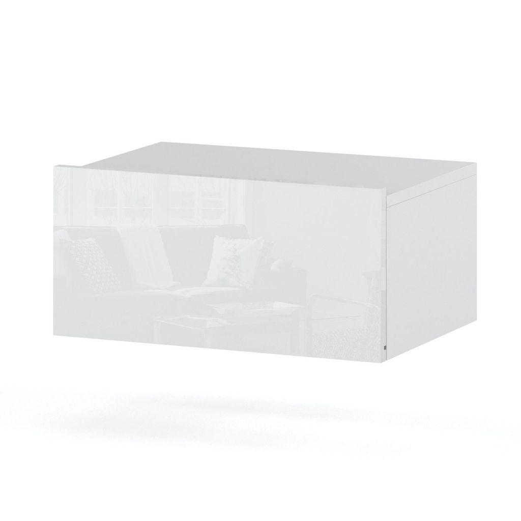 STIV Möbel | Hängender Nachttisch Weiß Hochglanz 45x32x19 Produktbild 