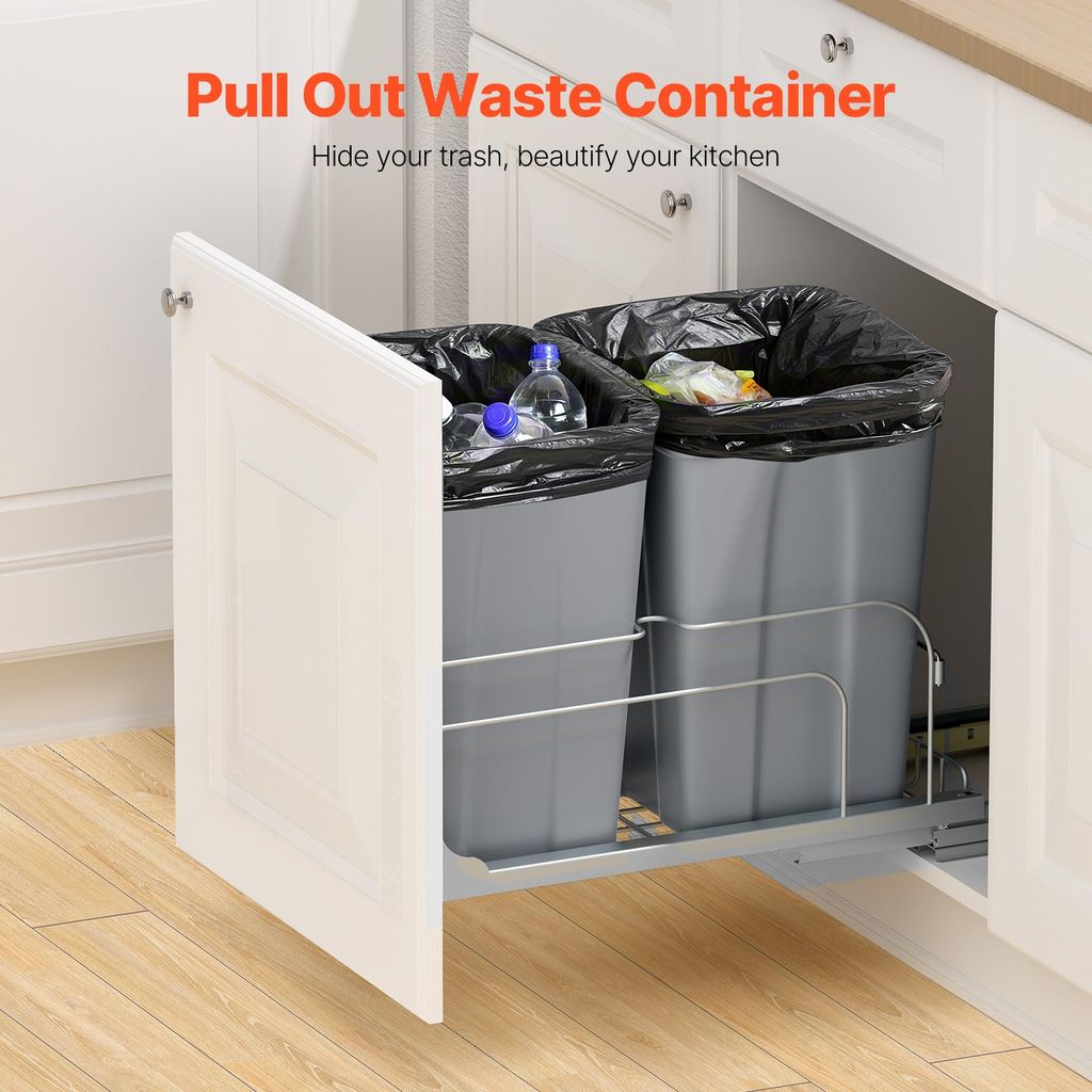 VEVOR ausziehbarer Mülleimer (27 Qt x 2), doppelter