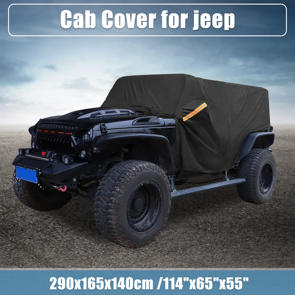 Bâche cabine Jeep Wrangler 4 portes en tissu Oxford 210D étanche noir