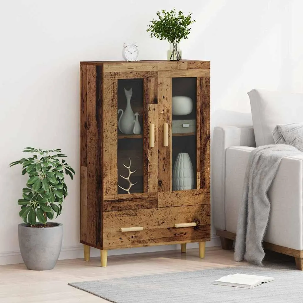 SYFAX™ Mobile Credenza Legno Vecchio 70x31x115cm | Arredo Loft Industriale - 4