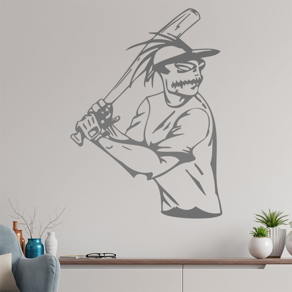 Baseball Spieler Wandtattoo in 6 Größen - Wandaufkleber Wall Sticker - Dekoration, Küche, Wohnzimmer, Schlafzimmer, Badezimmer