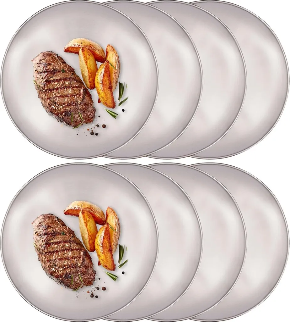 Lot de 8 Poêlons à Pizza en Acier Inoxydable 16cm pour Plaque Ronde 30cm