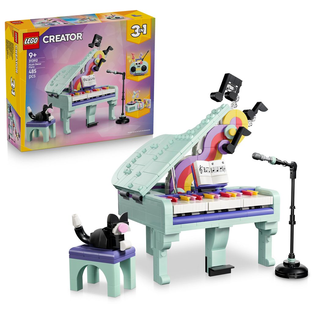 LEGO Creator 3-in-1-Set Deko-Klavier mit Katze - Retro Produktbild 