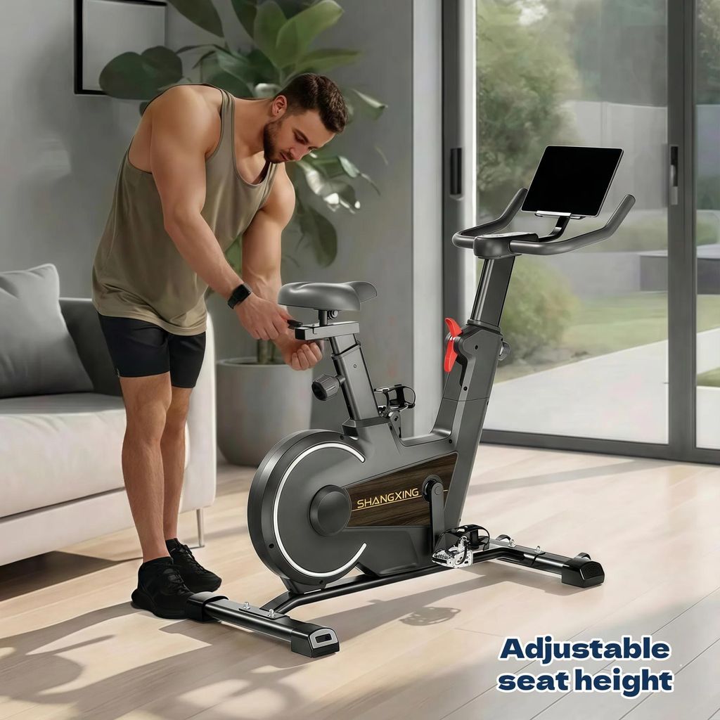 Heimtrainer Indoor Bike - bike - Magnetbremse - Leise - Einstellbarer Widerstand - 160 kg Belastbarkeit - Ohne Display - Schwarz