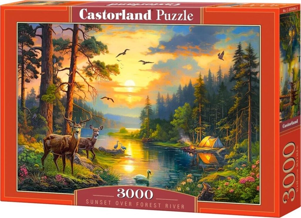 Puzzle 3000 Sunset Over Forest River C-300686-2 Zdjęcie produktu 