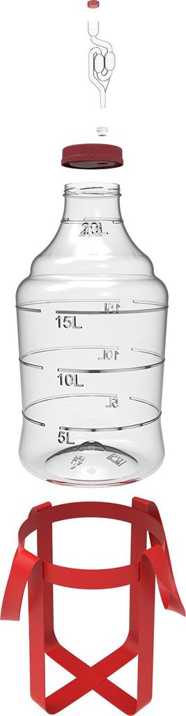 WEINBALLON mit ZUBEHÖR Gärballon Korbflasche BROWIN Wine Produktbild 3