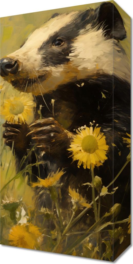 Bild 20x40cm Wiese in den Augen eines Dachs