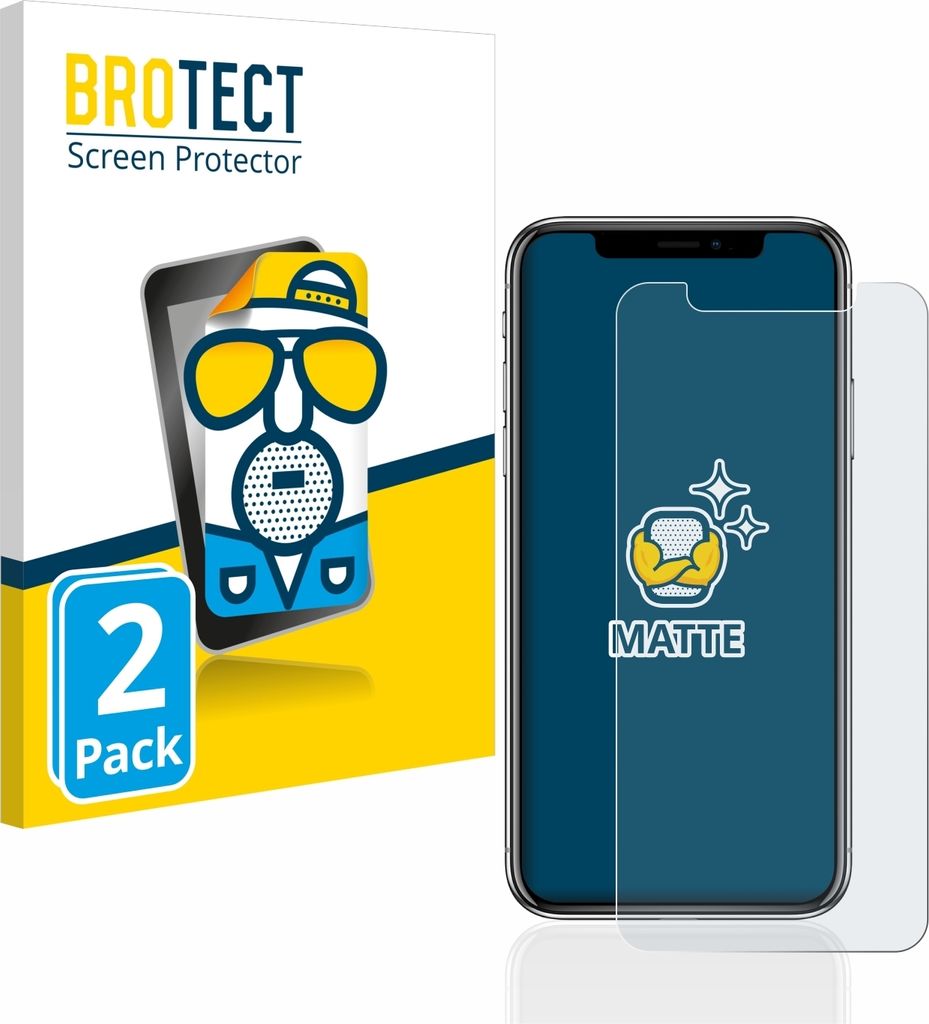2x BROTECT Schutzfolie für Apple iPhone X / Xs / 11 Pro Displayschutz Displayschutzfolie Folie Matt Entspiegelungsfolie