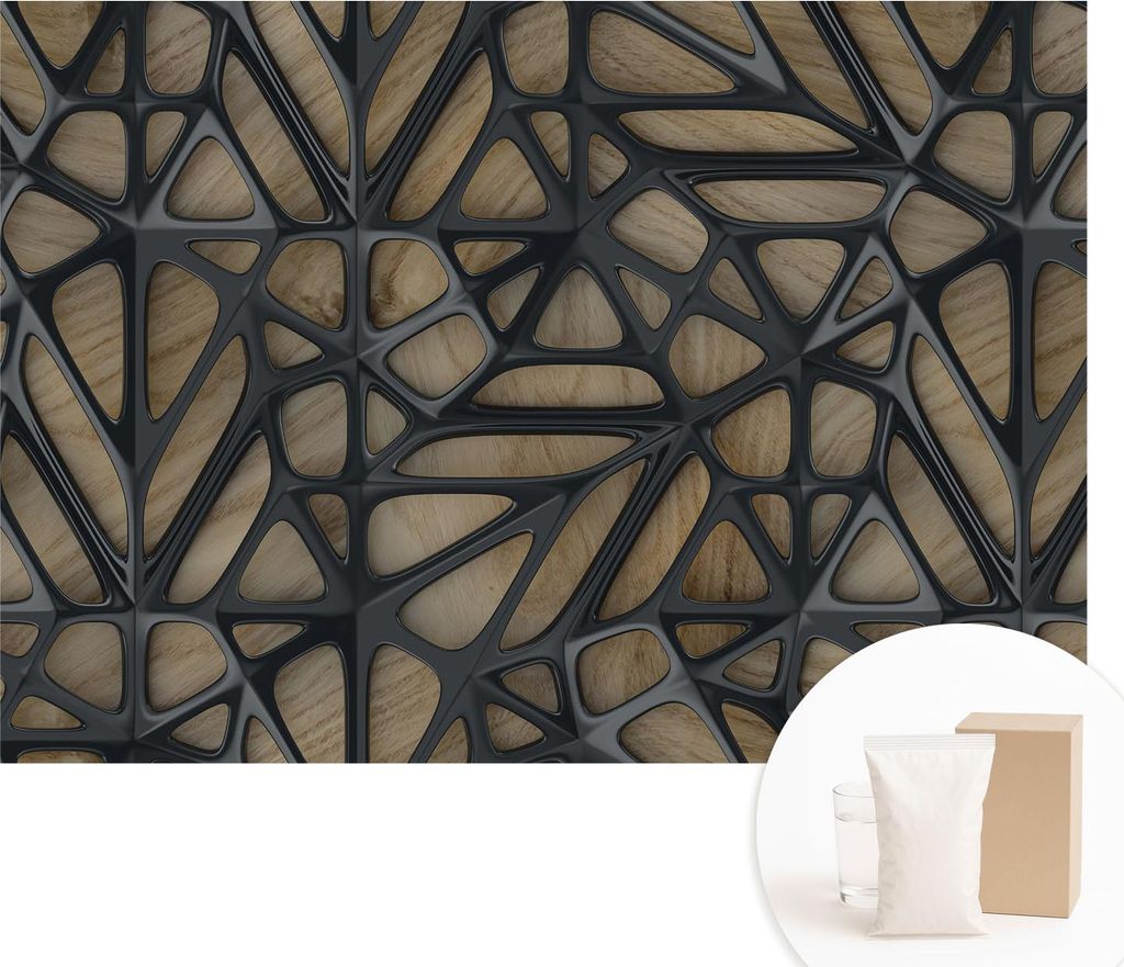 Fototapete - Wandbilder für Wohnzimmer - 208x146 cm - Dekorative Wandfolie - Modernes Design für Wanddekoration - Tapeten für Innenräume - Holz...