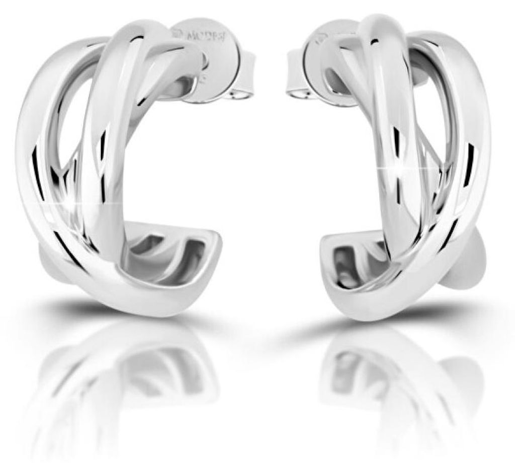 Elegant silver hoop earrings M23094