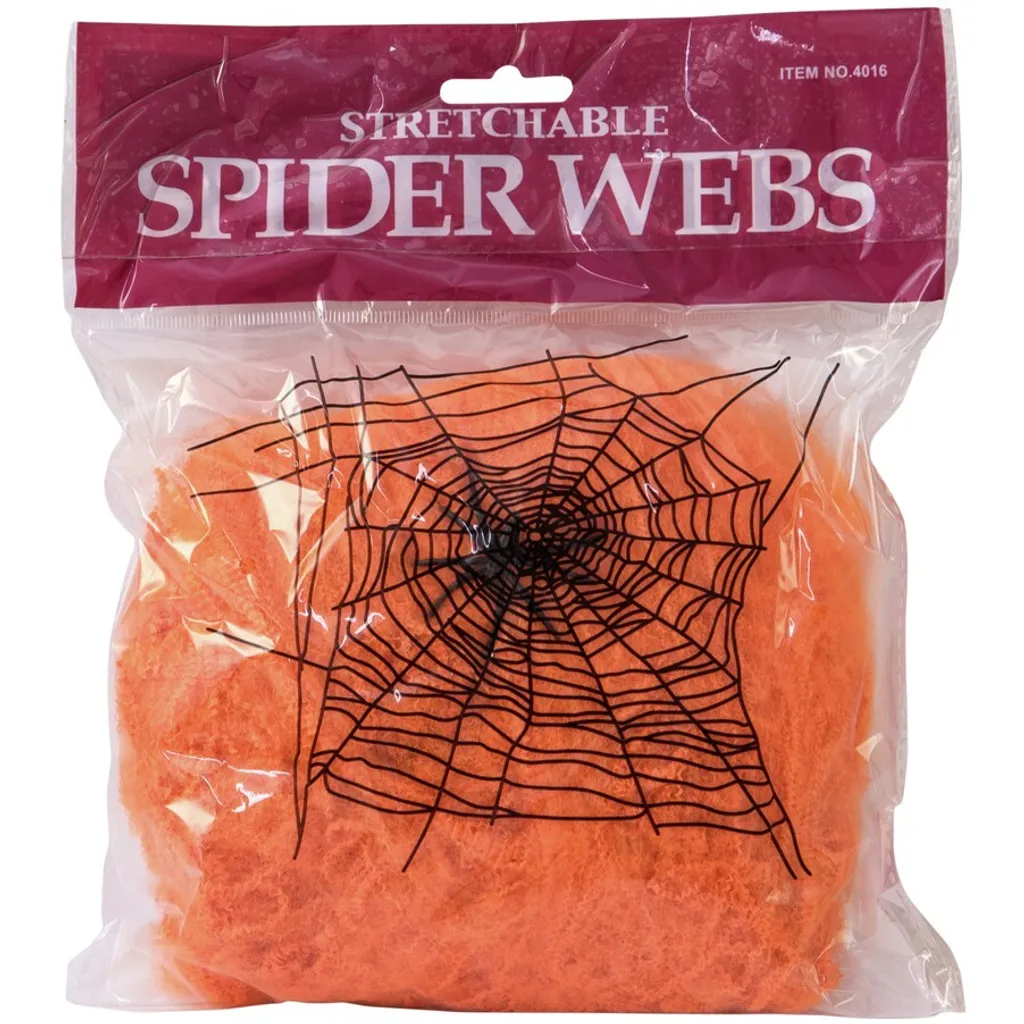 Toile d'araignée orange artificielle 100g décoration Halloween festive