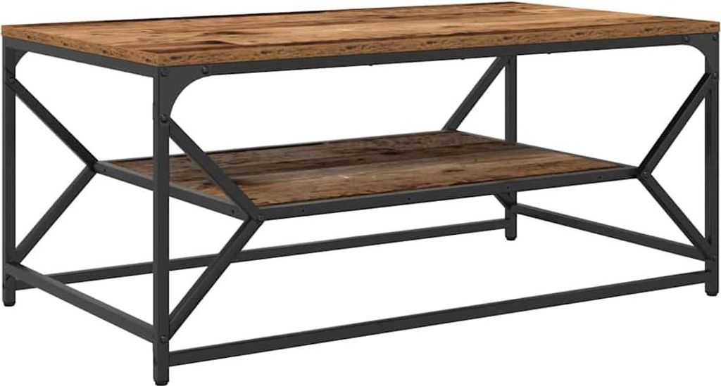 vidaXL Couchtisch Altholz 90 x 50 x 40 cm Ingenieure Holz und Stahl