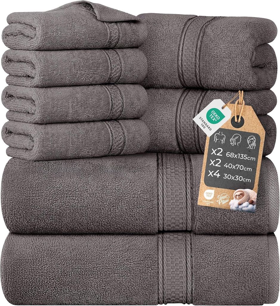 Set di asciugamani Cloud Pillow, 8 pezzi – 100% cotone Immagine del prodotto 