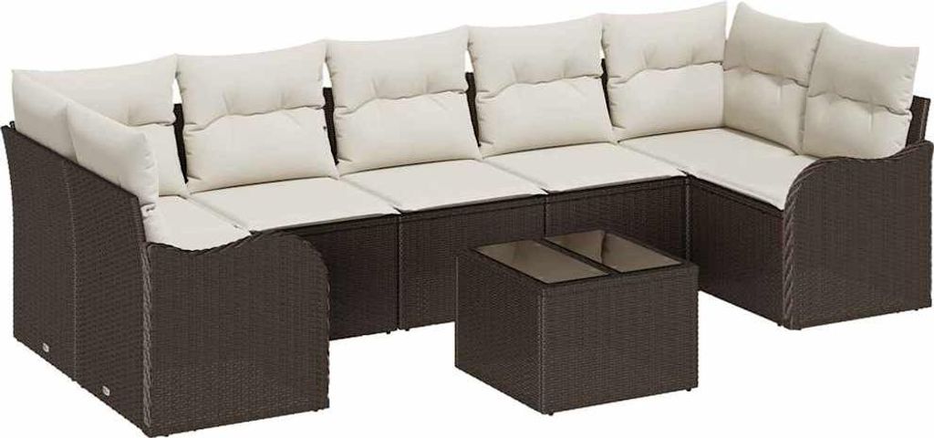 vidaXL Gartensofa-set Braun 55 x 55 x 37 cm Poly-Rattan