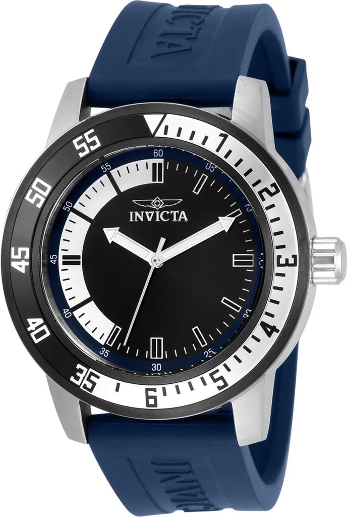 Invicta Specialty 34013 Herrenuhr - Quarzwerk - Edelstahl mit schwarzem Zifferblatt - 45 mm