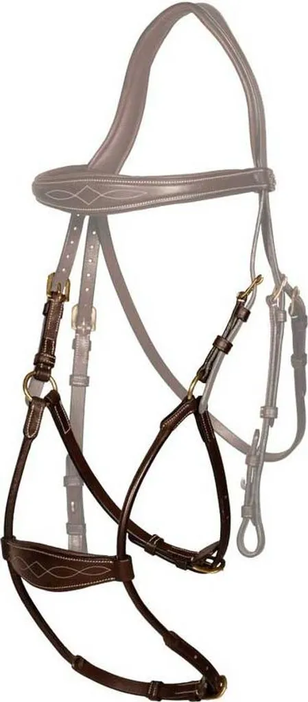 Muserolle Combinée Dyon Hybrid D Collection en Cuir Marron Full