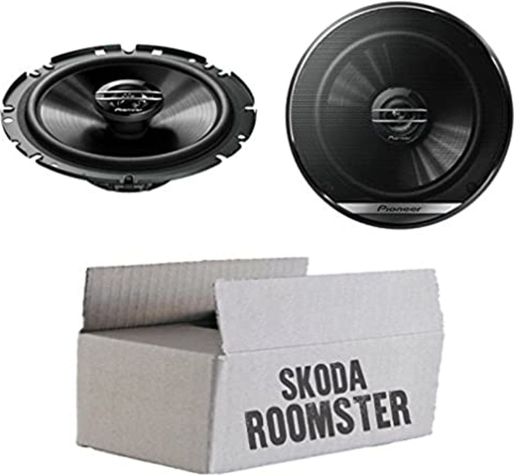 Lautsprecher Boxen Pioneer TS-G1720F - 16,5cm 2-Wege Koax Koaxiallautsprecher Auto Einbausatz - Einbauset passend für Skoda Roomster Front Heck - ...