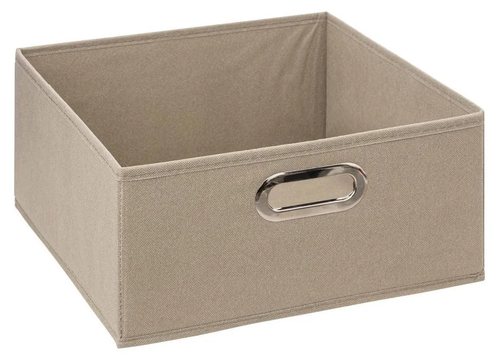 Panier de Rangement Carré en Linoléum - Bac de Stockage Gris 31x31x15
