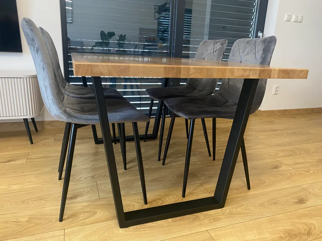 Coppia Gambe Tavolo Metallo 70cm per Scrivania - Nero Opaco Alta Tenuta - 5