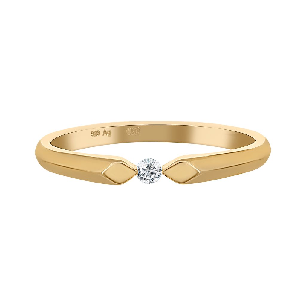 cai Ring 925/- Sterling Silber gelb 052 (16,6) Zirkonia 360272468-1