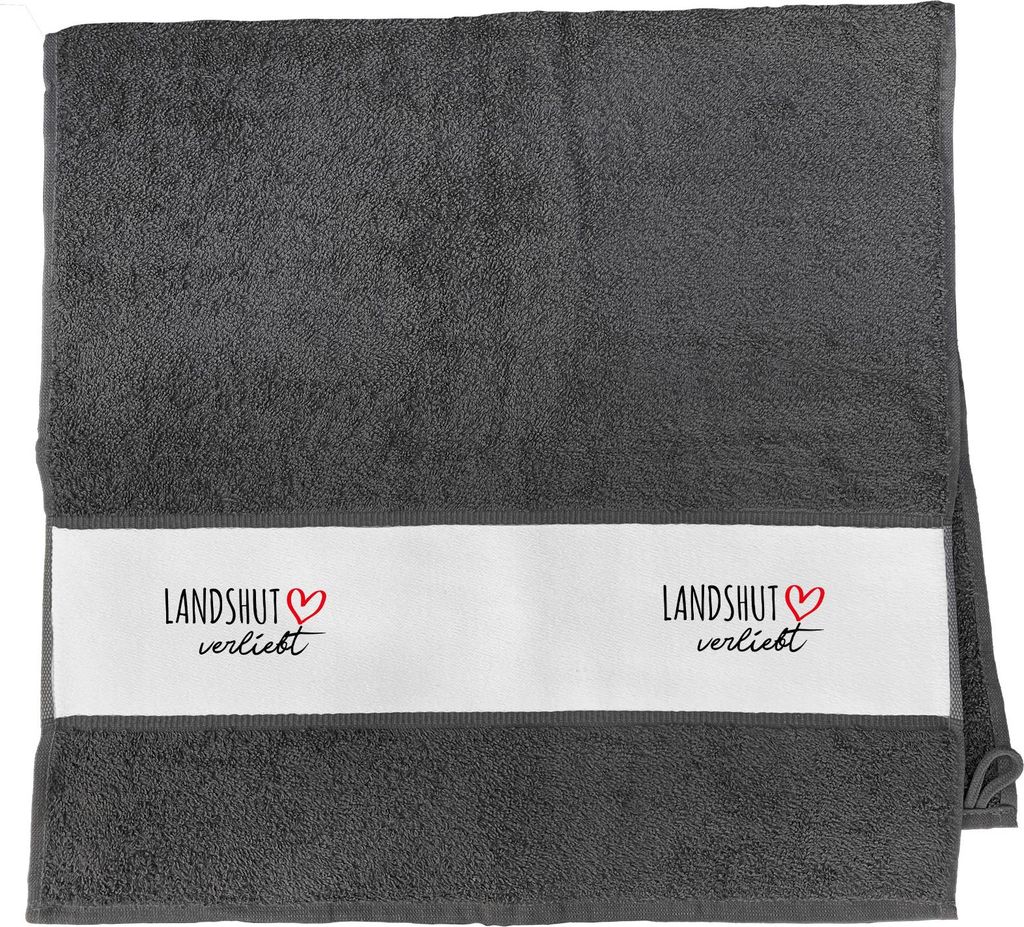 Huuraa Handtuch Landshut verliebt 50x100cm Graphite Baumwolle Handtuch Geschenkidee
