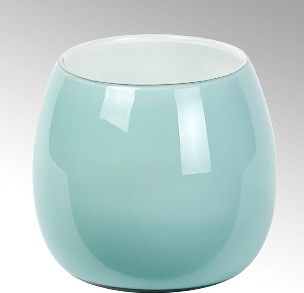 Lambert Pisano Vase mittel Überfangglas, aqua H24 cm  D25 Produktbild 