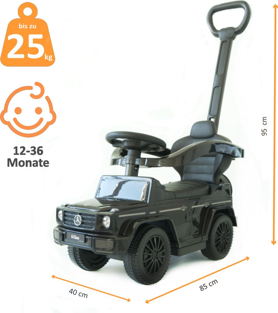 Rutschauto schwarz mit Schiebstange ab 1 Jahr, Produktbild 8