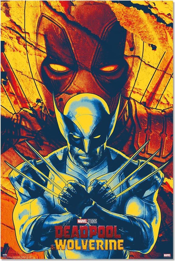 Marvel Wolverine & Deadpool Faces Poster Druck Größe 61x91,5 cm ohne Zusatzartikel