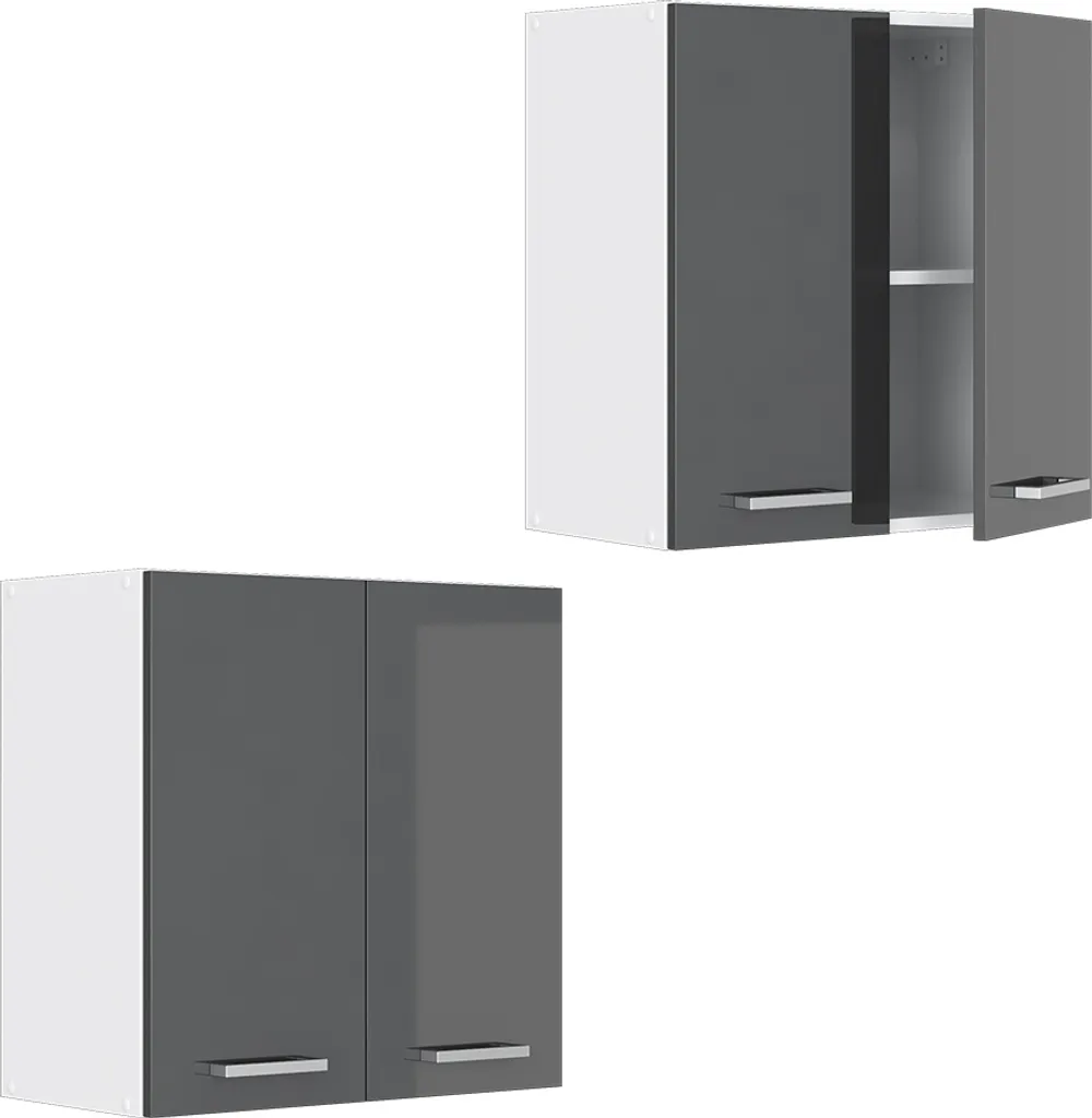 Vicco Pensile universale R-Line, 60 x 60 cm con porte, Antracite lucido/Bianco - 6