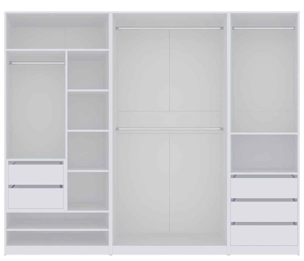 Marmex Garderoben-Set TRES D Weiß offener Kleiderschrank 190/111x206x51 cm