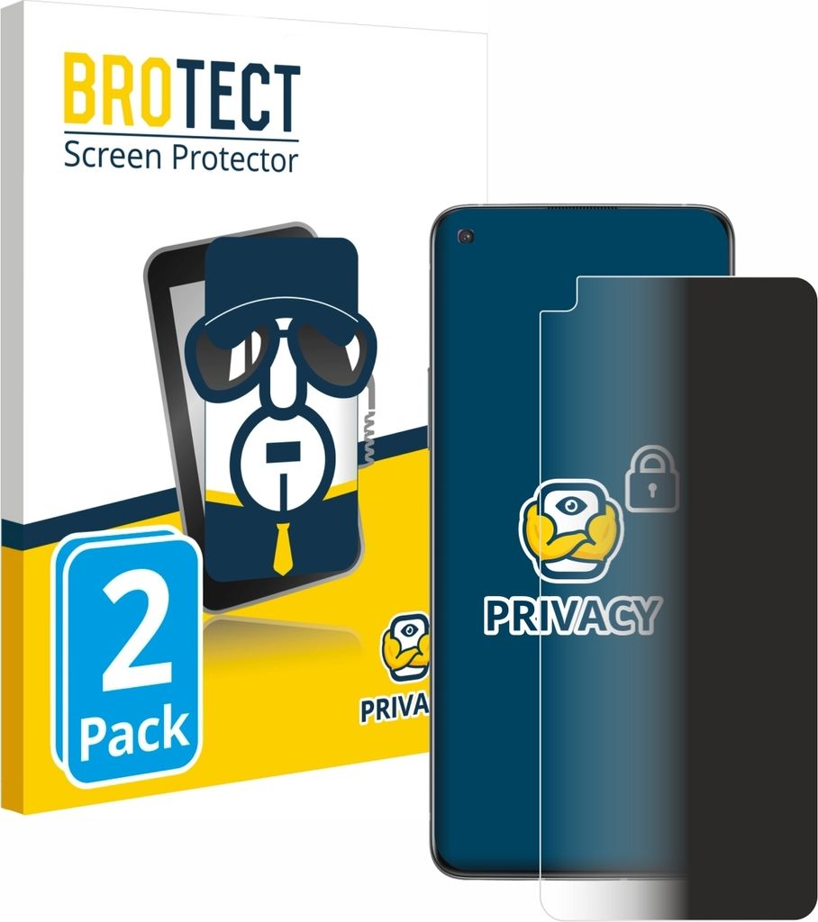 2x BROTECT Sichtschutzfolie für OnePlus 8T Anti-Spy Privacy Sichtschutz Blickschutz Folie Blaulicht-Schutz