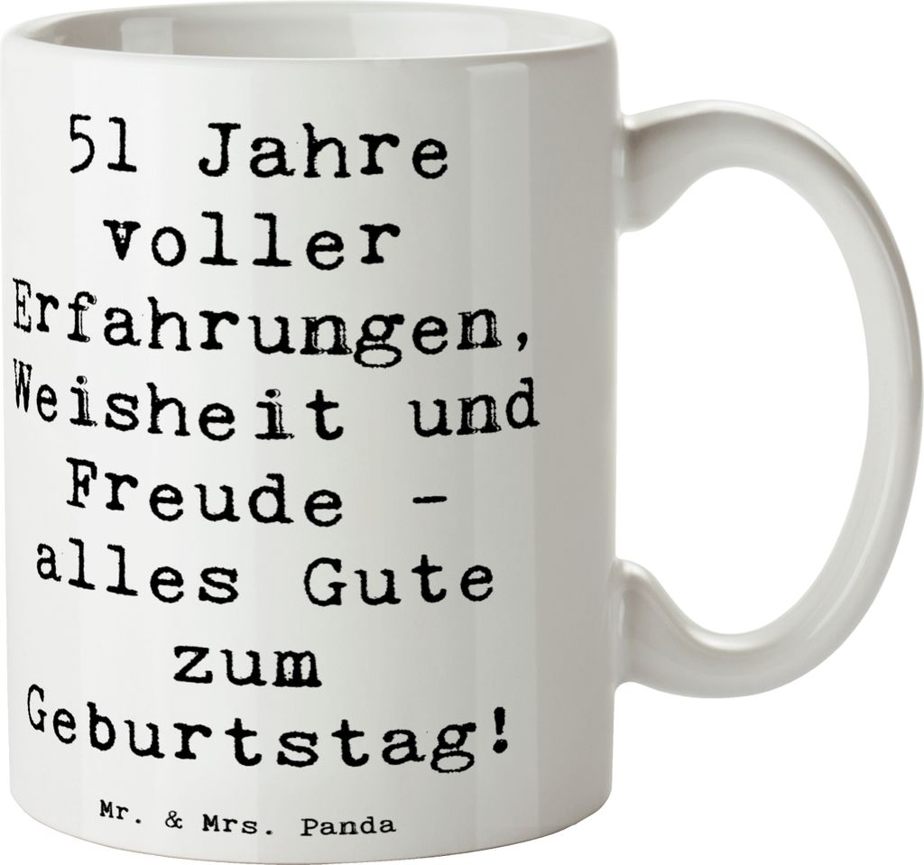Mr. & Mrs. Panda Pott Spruch 51. Geburtstag - Weiß - Produktbild 