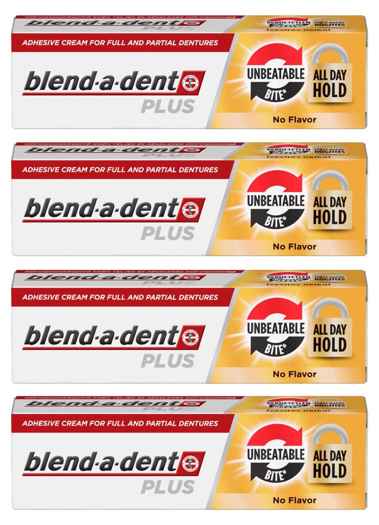 Blend-a-dent - Prothesenkleber Plus - 4er Pack - Extra Produktbild 