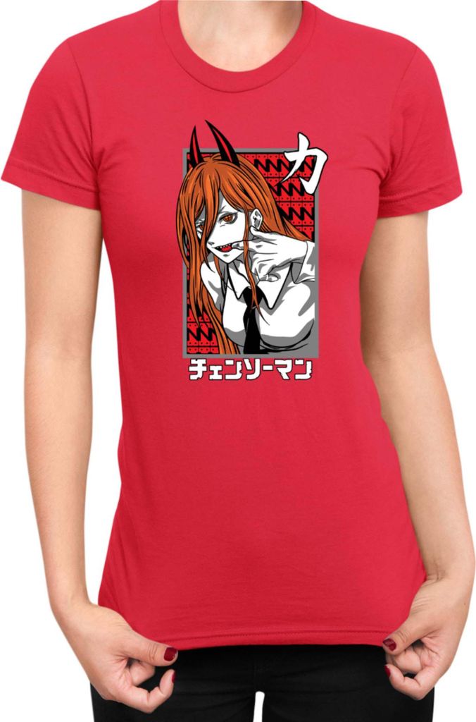 Damen T-Shirt Manga Japan Anime Comics Animation Chainsaw Anime manga Man 07, Lady M / Rot