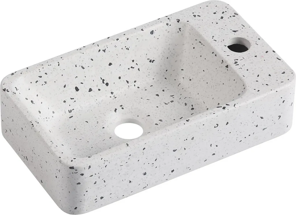 Vasque rectangulaire 45x28cm terrazzo véritable - Lave-mains design pro - 2