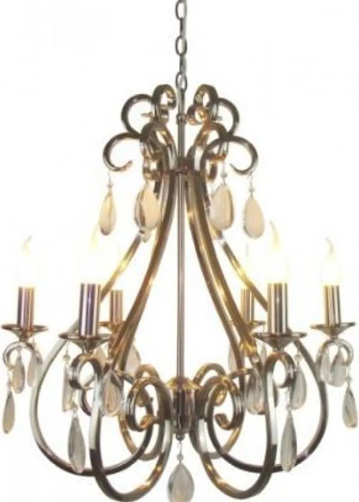 Lustre Baroque en Cristal 63cm pour Valoriser les Plafonds Hauts Luxe