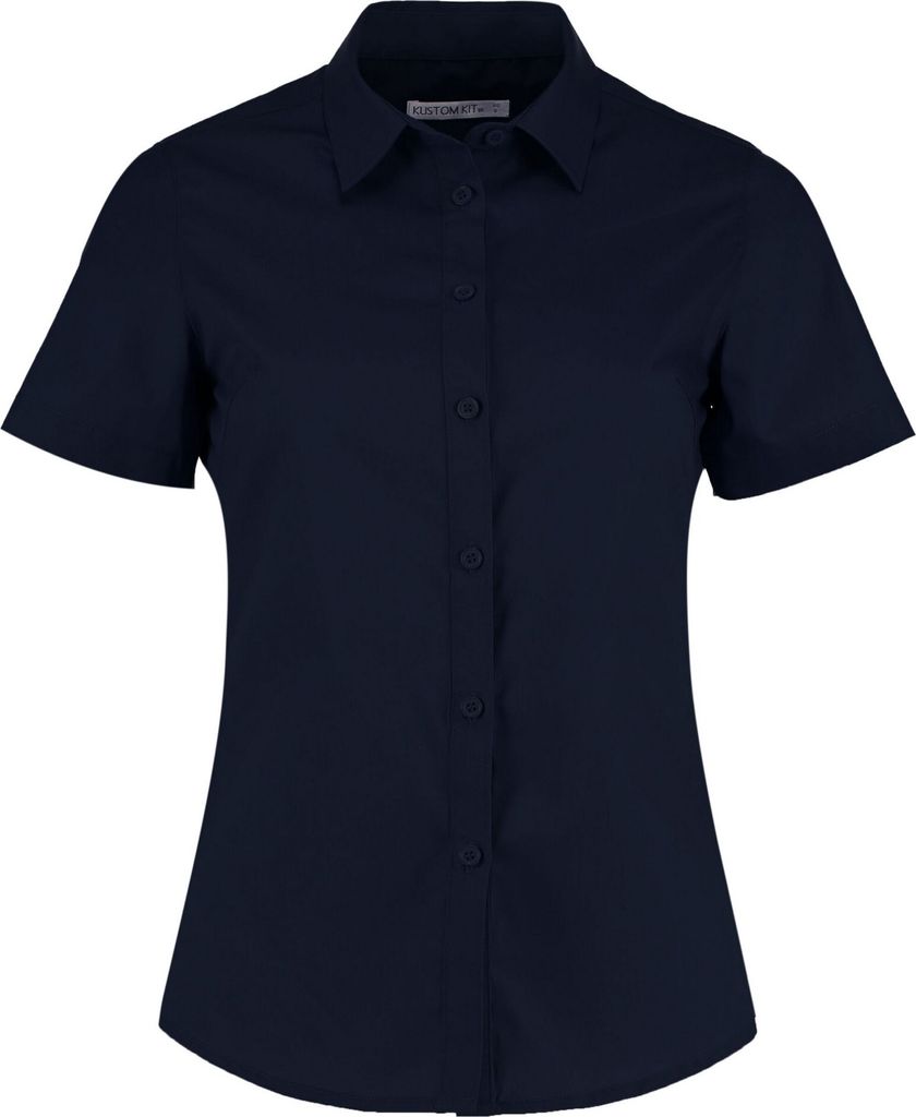 Kustom Kit - Hemd für Damen kurzärmlig BC5323 (54 DE) (Dunkel-Marineblau)