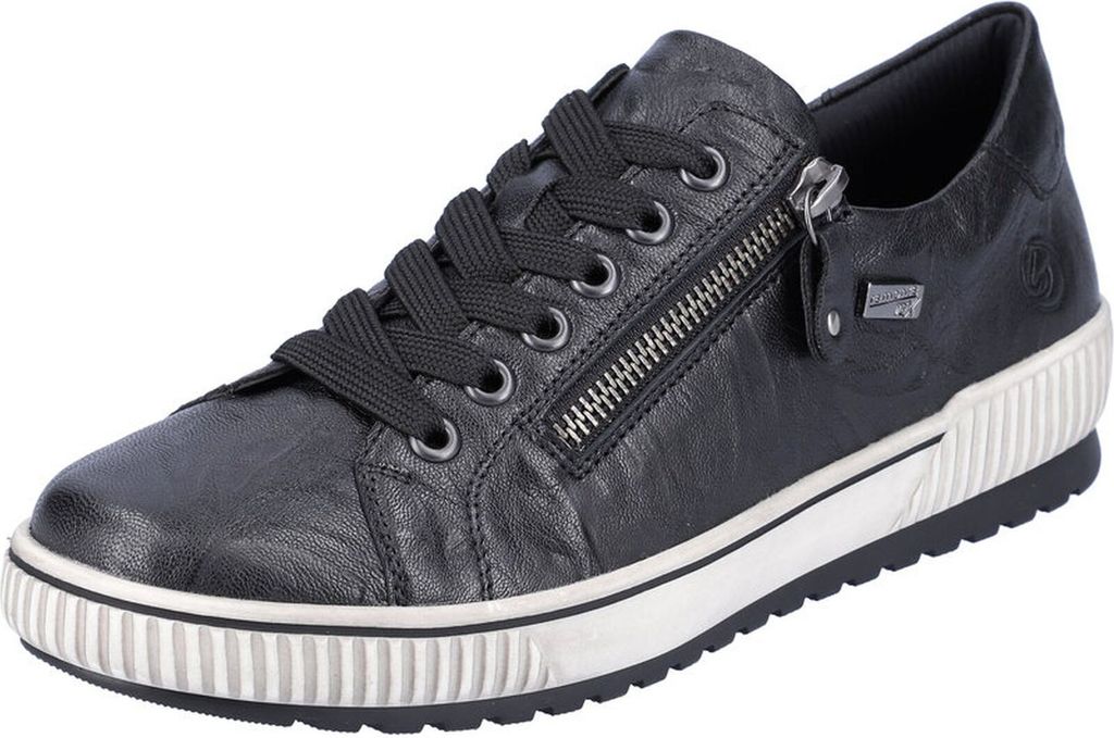 Remonte Damen Sneaker aus Leder in Herbstfarben mit Reißverschluss D0700, Größe:41 EU, Farbe:Schwarz