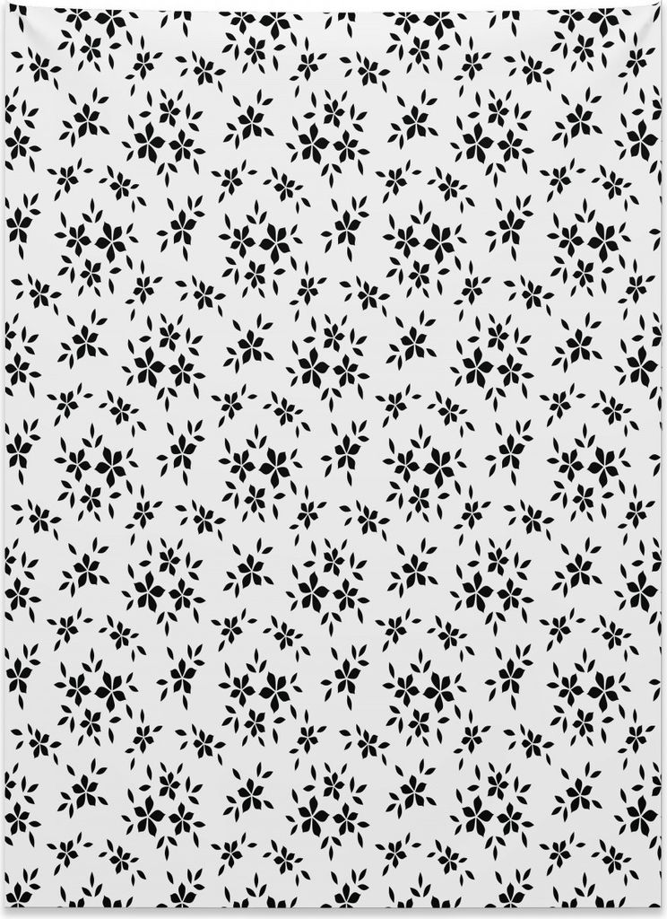 Abakuhaus Blumen Wandteppich, Einfacher einfarbiger Frühling aus Weiches Mikrofaser Stoff Kein Verblassen Klare Farben Waschbar, 110 x 150 cm, Wei...