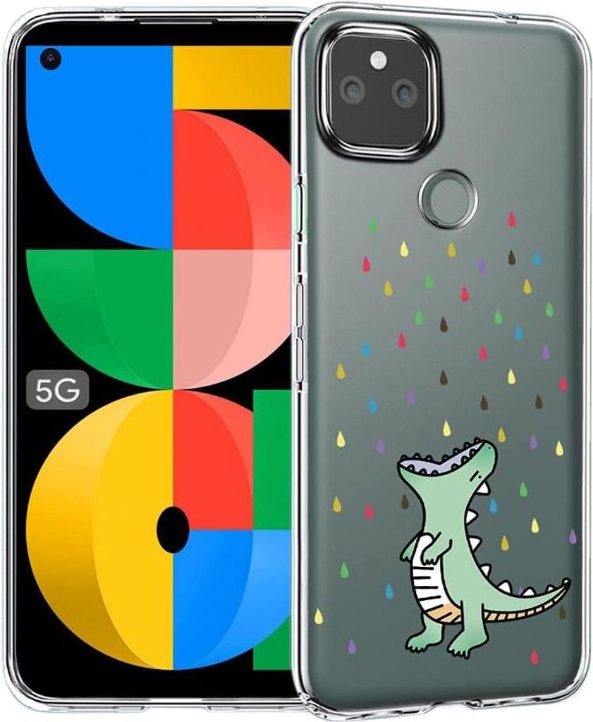 Transparente Hülle für Google Pixel 5A 5G 6,34" Hülle mit Dinosaurier