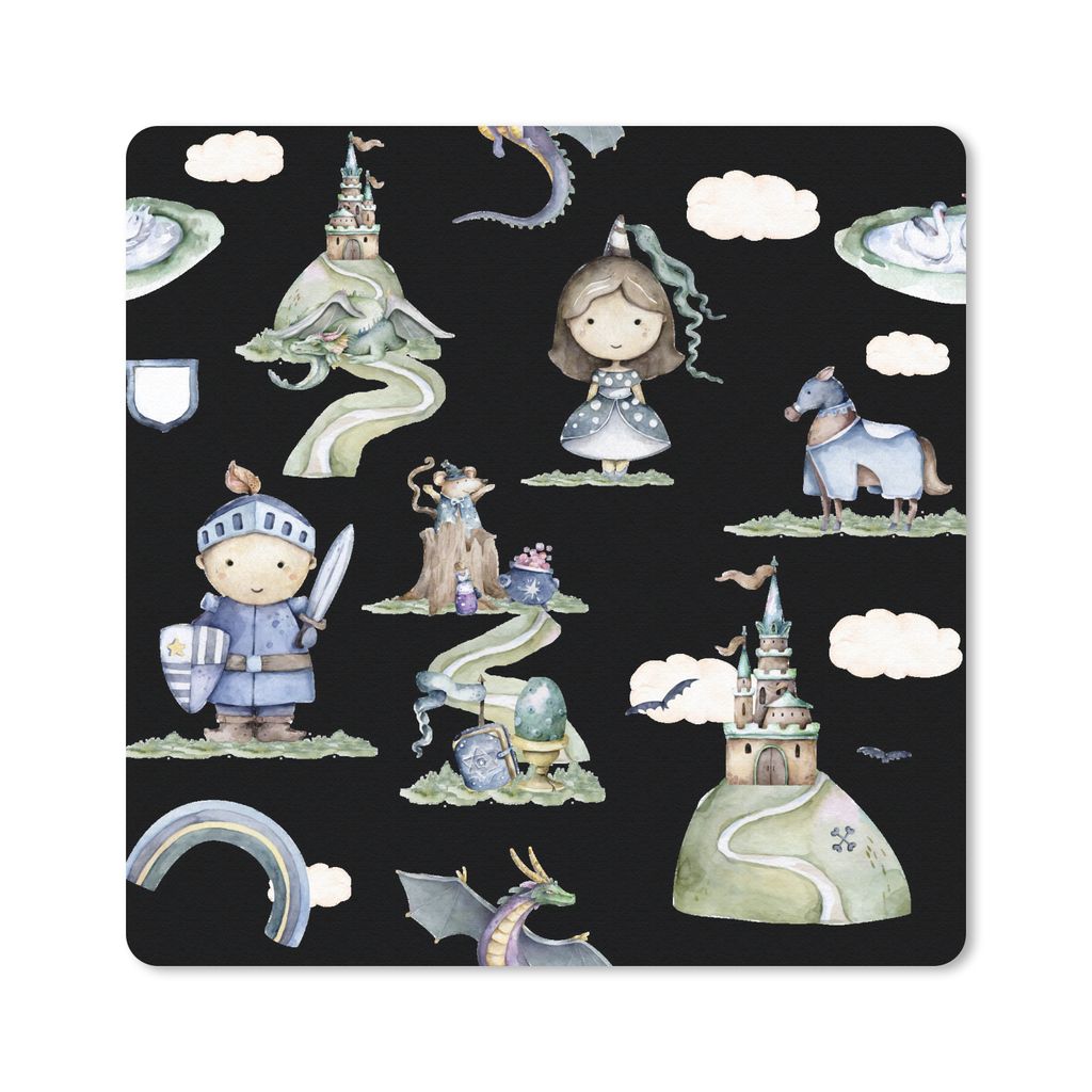 MuchoWow Mauspad Mousepad Mädchen - Zeichentrickfilme - Kinder 20x20 cm - Mousepads - Maus Mat - Pad - Mausunterlage - Desk Mat - Bureauartikeln