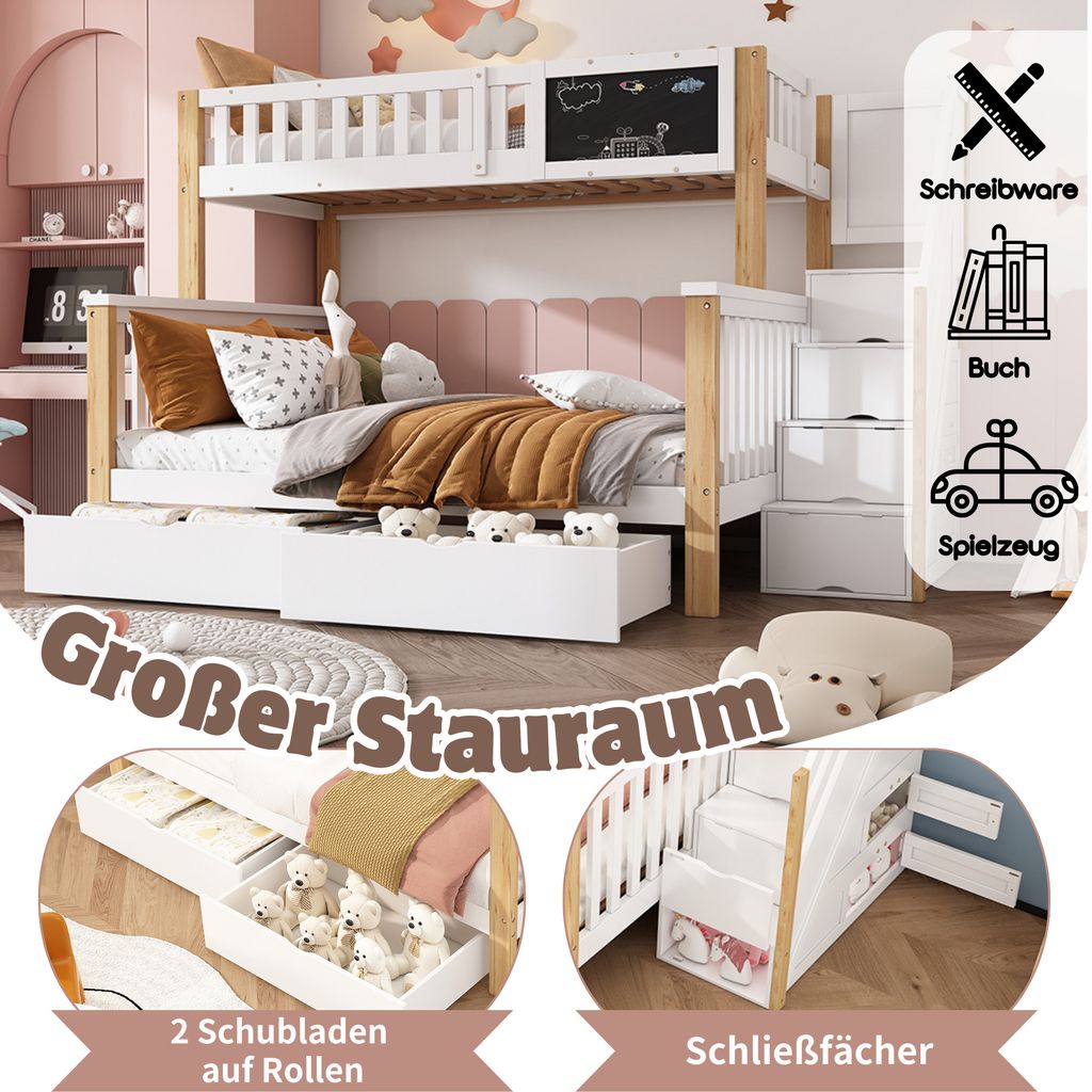 Flieks poschodová posteľ so schodmi, detská | Kaufland.sk