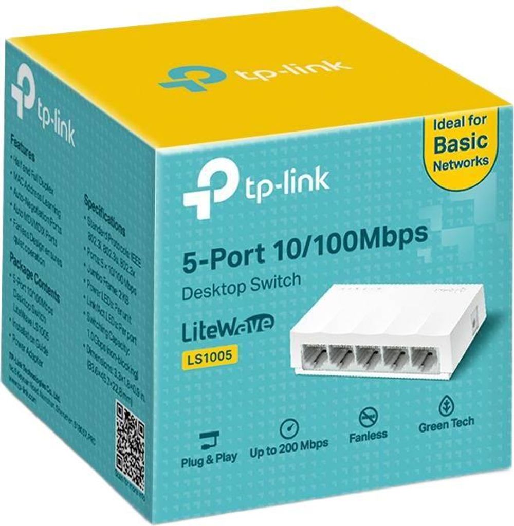 TP-Link LiteWave LS1005 - Switch - onbeheerd - 5 x 10/100 - Productafbeelding 