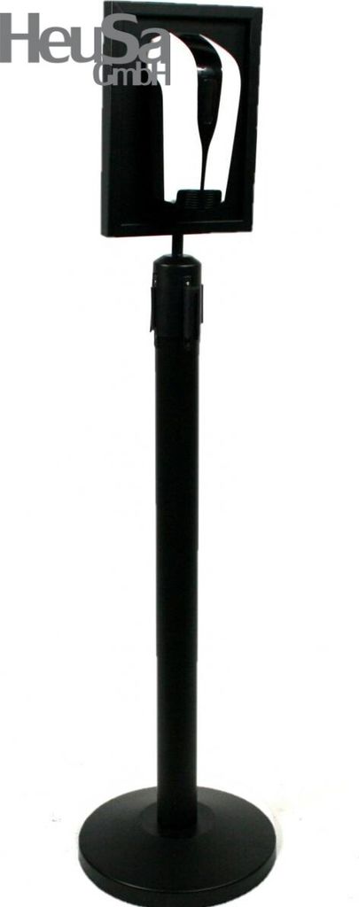 Desinfektionsständer Desinfektionsspender Hygienestation schwarz 500ml 110cm mit Plakathalter und Absperrseil