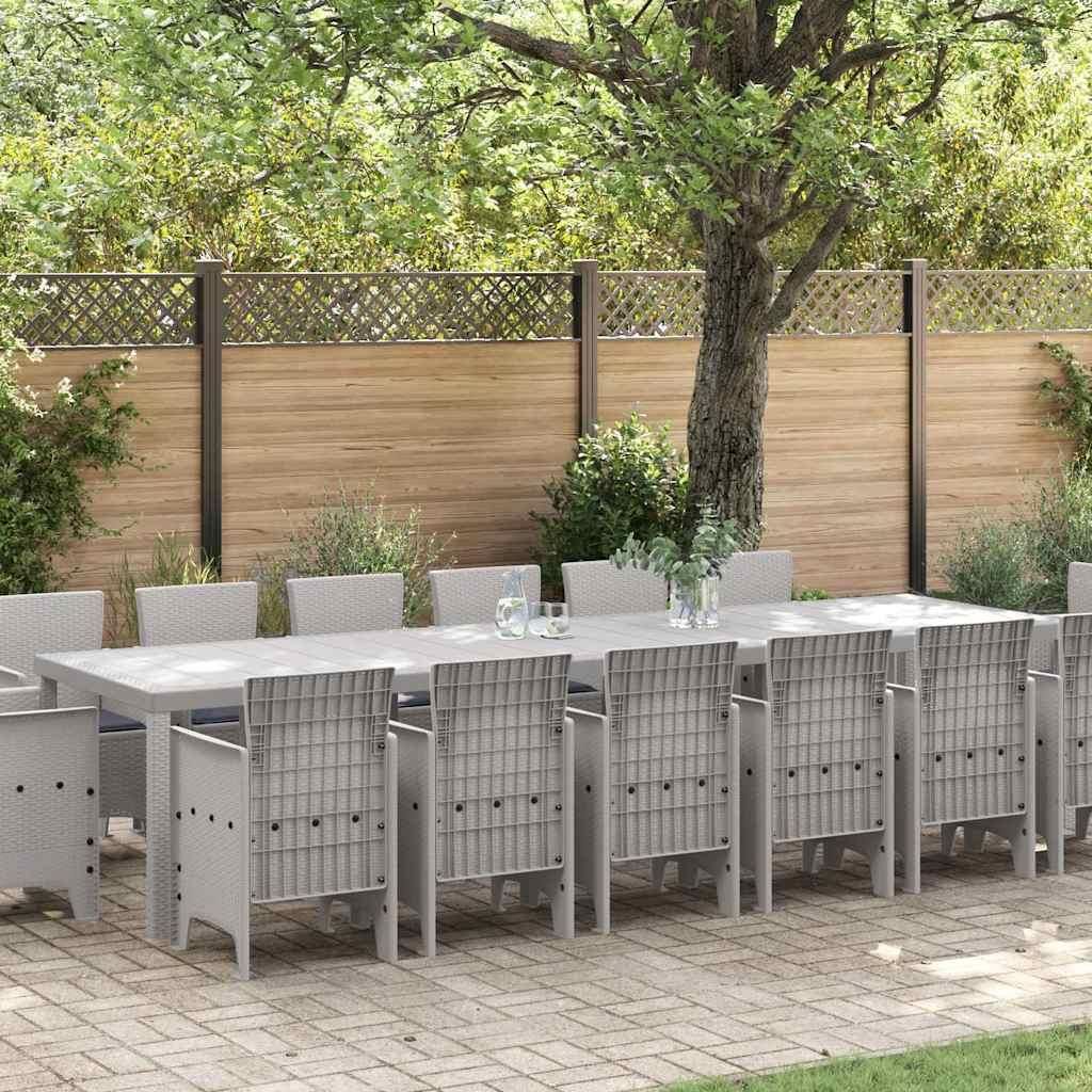 Maison Exclusive - Garten Essgruppe 15 pcs Hellgrau Polt Rattan