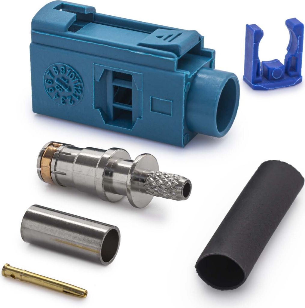 FAKRA Buchse Female Antennenstecker RG174 Crimp Löt Reparatur SET Z Codierung